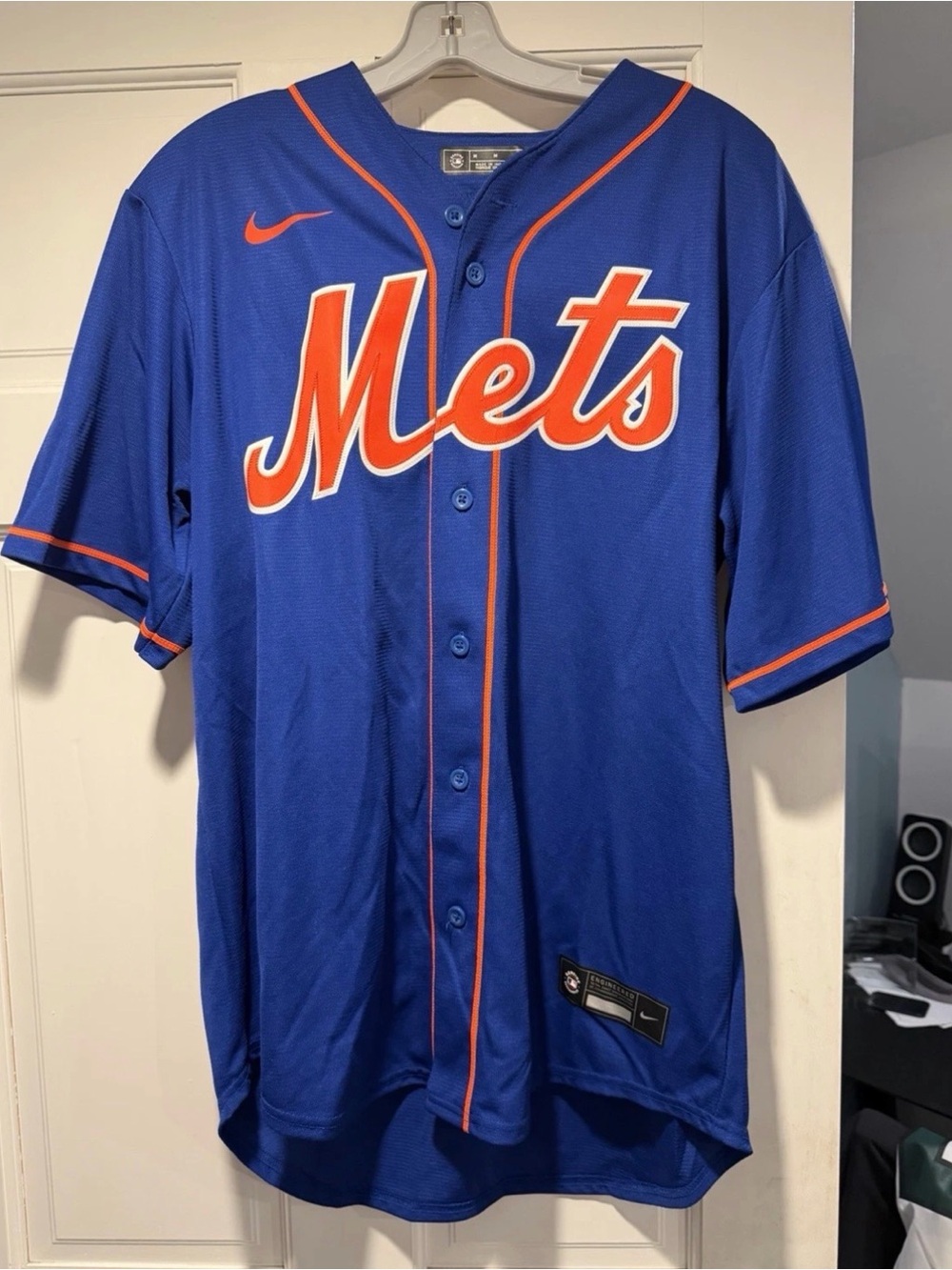 Mens Medium Nike New York Mets Jacob deGrom Baseball Jersey Blue 100% Authentic